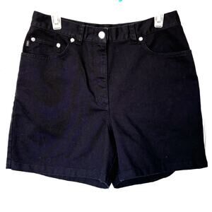 Lauren Jeans Co. Wms 10 Black Denim High Rise Shorts Cotton Preppy Casual Summer